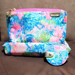 Lilly Pulitzer GWP Makeup Travel Case Triple With Double Mirror